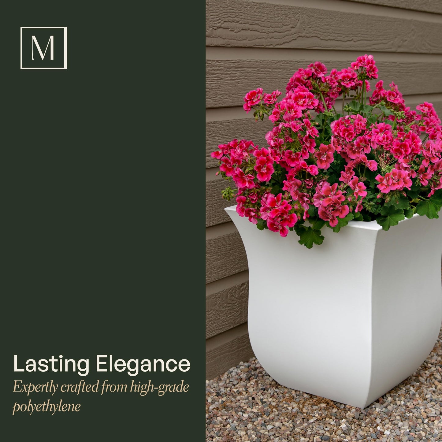 Mayne 5873-NB Polyethylene Planter, Neptune Blue 16x16