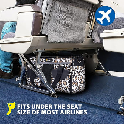 Pet Carrier for Small Dogs and Cats - Soft-Sided Travel Kennel, Portable Foldable Bag (Large)