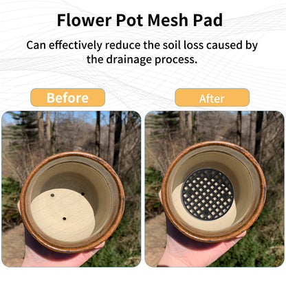 Bivethoi 150pcs Plant Pot Hole Cover - Bonsai Drainage Mesh Screens (3 Sizes, Black)