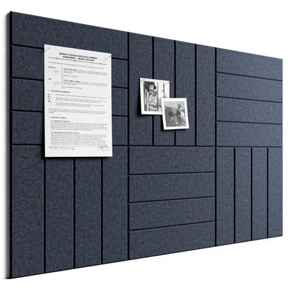 Bumusty Large Cork Board Alternative-36 x 24" Felt Bulletin Board Tiles, with 30 Pushpins, 40 Adhesive Tabs, Bold-Stripe 6-Pack, Cork Boards for Office Push Pin Board Felt Board-Navy Blue