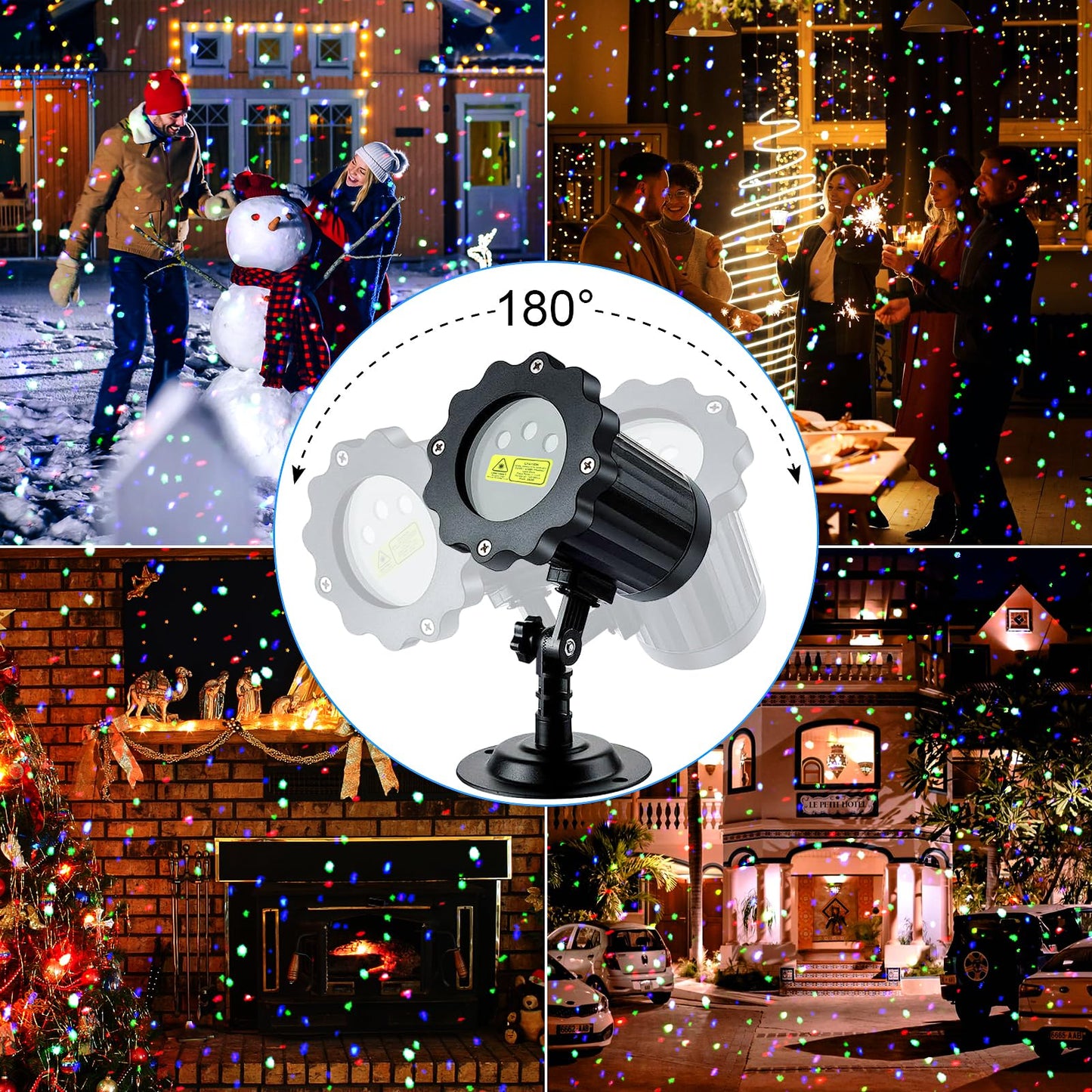 SHEDALED Laser Christmas Projector Lights Outdoor, RGB Laser Light Projector, Firefly Lights Show with Remote & Timer, Waterproof, Holiday Decoration for Christmas, Home House Decor, Party, Garden