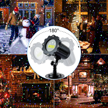 SHEDALED Laser Christmas Projector Lights Outdoor, RGB Laser Light Projector, Firefly Lights Show with Remote & Timer, Waterproof, Holiday Decoration for Christmas, Home House Decor, Party, Garden