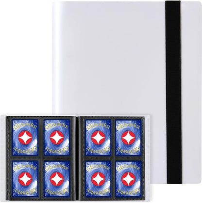 GEAoffice Small Card Binder - 4 Pocket Trading Card Collection Album Folder - 160 Side Loading Pocket Binder for TCG, MTG, Sports & Game Cards - Gifts for Card Collectors (White)