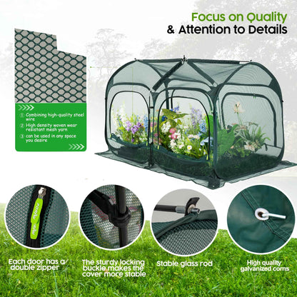 Poray Large 5.3x2.6FT Plant Netting Cover, Pop up Tunnel Crop Cage Gardening Net,Pest Guard Cover for Vegetables &Fruits,Durable Gardening Net for Plant and Animal