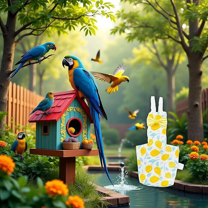 Bird Diaper - Soft Parrot Nappy Bird Suit, Waterproof Inner | Ideal Outdoor Pants, Comfortable Flying Costume, Supplies for Budgie, Parakeet, Cockatiel, Keeps Birds Clean During Outdoor