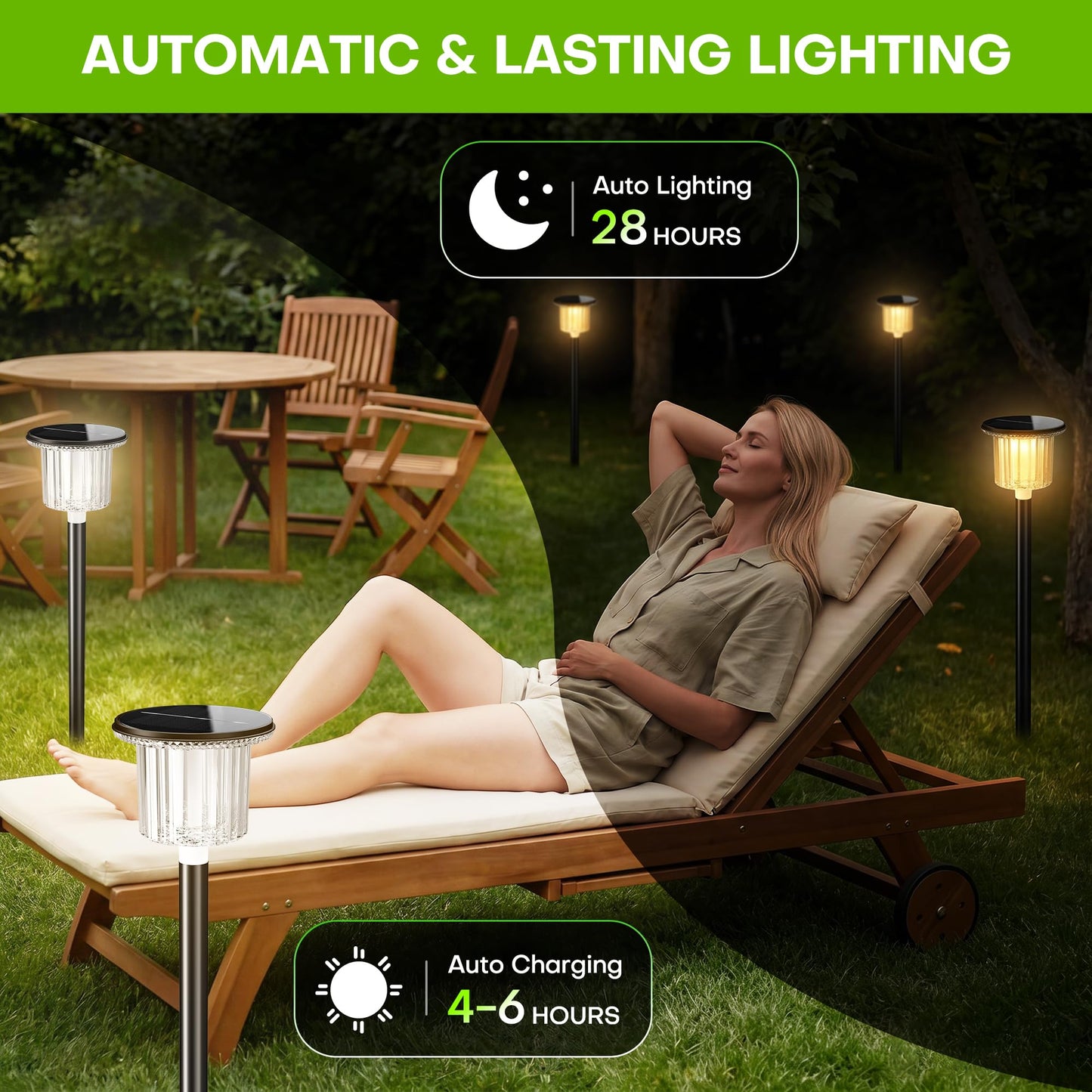 WERRMTH Super Bright Solar Pathway Lights 6 Pack, Adjustable Warm & Cold Solar Lights Outdoor Waterproof IP65, Auto On/Off, Outdoor Decor Light for Garden,Landscape,Path,Yard,Patio,Driveway