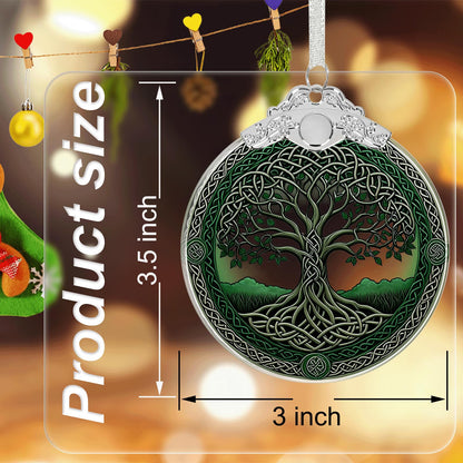 Tree of Life Crystal Glass Hanging Ornaments for Christmas Tree and Xmas Gift Exchange - Tree of Life Stained Glass Ornament - Christmas Tree Decor, Holiday Keepsake Present Idea