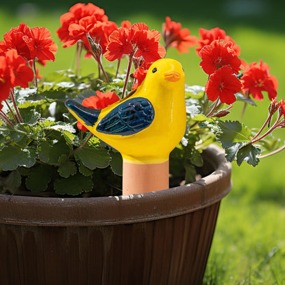 LumDecor 4 Pack Self Watering Bird Shaped Globes, Terracotta Vacation Planters Devices with Slow Release Automatic Watering Spikes, Plant Watering Pots for Indoor and Outdoor Potted Plants