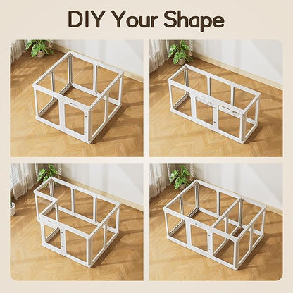 Jalove L-Shape Corner Connectors for Dog Fence (White) Only Suitable for Jalove, 90 Degree Angle Joints to Assemble Clear Acrylic Playpen, 24" H/30 H Expandable Pet Play Pen Accessories for Indoor