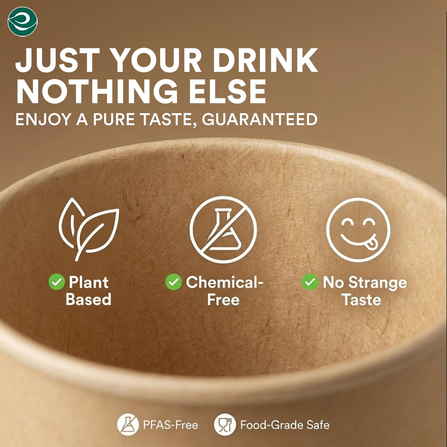 ECO SOUL 50 Pack 16 oz Disposable Coffee Cups with Lids & Sleeves Eco-Friendly, Biodegradable, Compostable, Leak-free & Sturdy To Go Hot Drink Cup for Tea, Chocolate Party Travel Cafe Office & Home