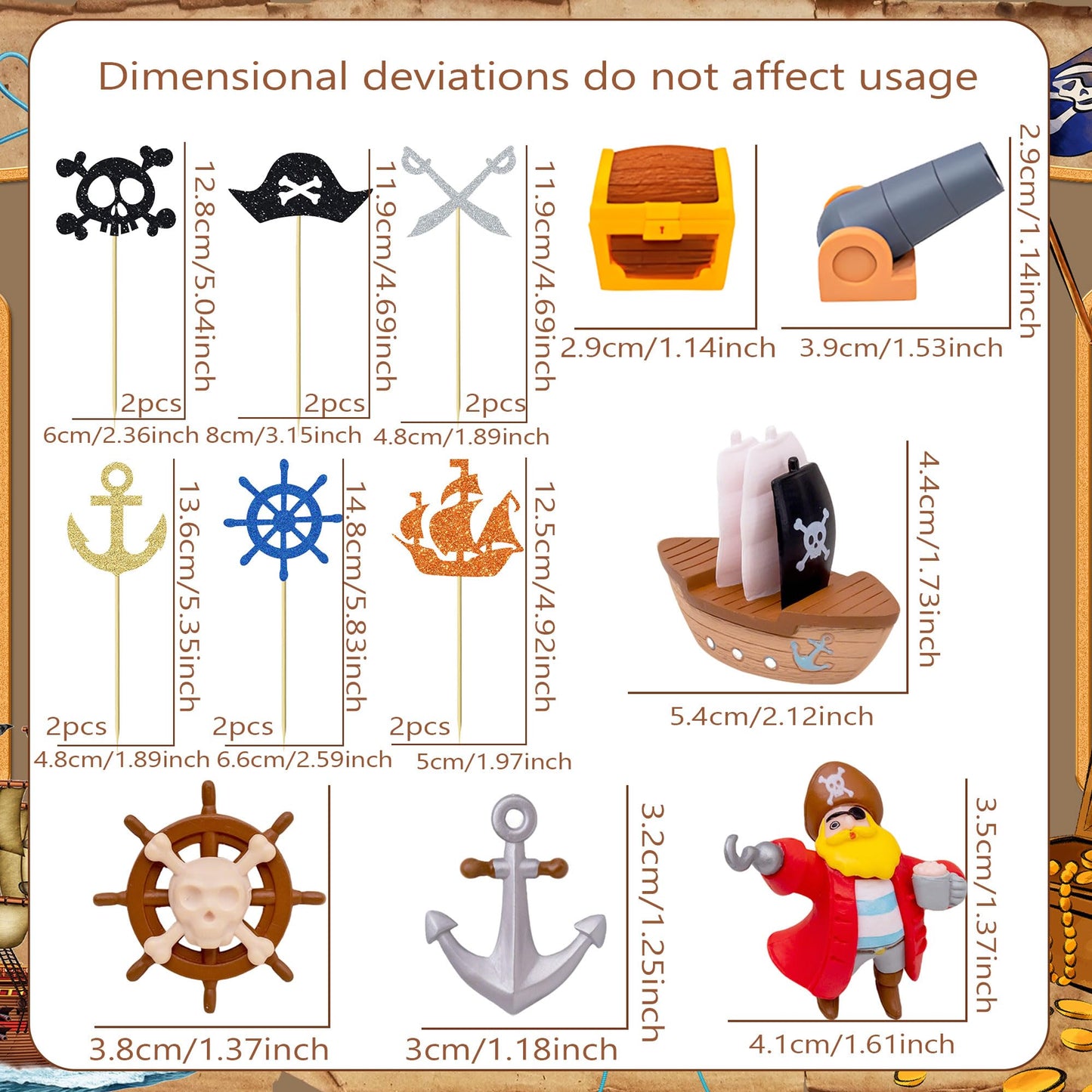 Pirate Birthday Cake Decoration Pirate Birthday Party Supplies Treasure Chest Cake Decoration Pirate Cupcake Picks Pirate Ship Cake Decoration Treasure Hunt Cake Decor