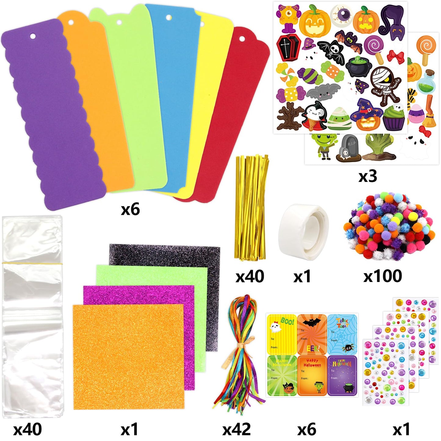 Fancy Land 36 Sets Halloween Crafts for Kids Ages 3-5 Foam DIY Bookmarks Craft Kit Halloween Party Favors for Kids Classroom Activities