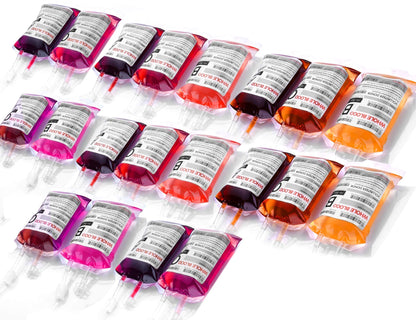 WYNK 20 Pack Halloween Decorations Blood Bag for Drink, 11.5 FL Oz Reusable Cups Containers, Live Blood of Theme Parties, Halloween/Vampire/ Hospital Theme Party Favors, Nurse Graduation Party Props