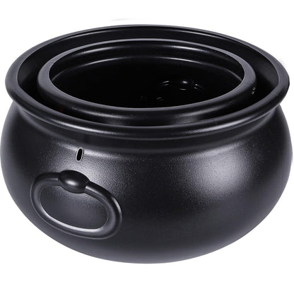 DIYDEC 12.6" and 7.4" Package Halloween Large Cauldron, 2pcs Black Plastic Witch Cauldron Kettle Halloween Pot Candy Holder for Halloween & St. Patrick’s Day Party Favors Decor
