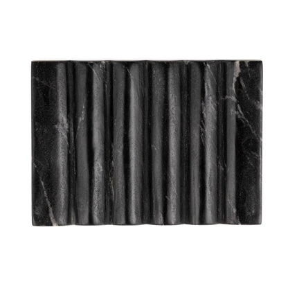 Creative Co-Op Mélange Marble Soap Dish, Black and Beige