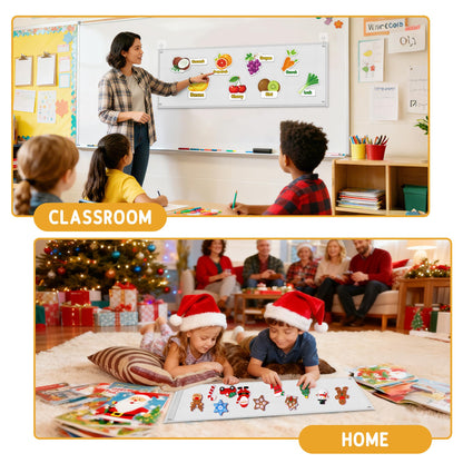 AKAYOK Foldable Felt Board - Double-Sided Flannel Story Board for Preschool Learning, Interactive Storytelling & Play | 13" x 12" Portable Felt Play Board for Home & Classroom Use（White）