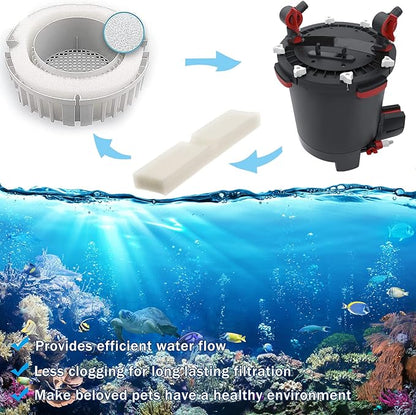 Podoy Fx4 Foam Filter Pads Replacement Compatible with Fluval FX5 / FX6 Canister Filter, Aquarium Bio Sponge Foam Filter Pads (12 Packs)