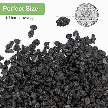 Pulovin 2.5lbs Lava Rocks for Plants, 1/5 Inch Black Gravel for Succulent, Cactus, Bonsai Tree, Pure Volcanic Rocks, Top-Dressing, Good Drainage