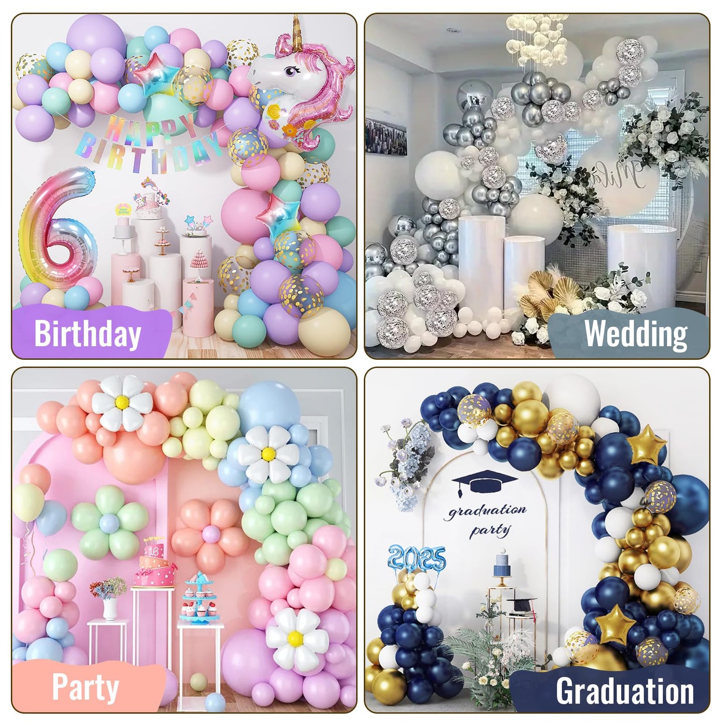 OurWarm 8.2FT & 6FT Gold Balloon Arch Kit, Free Bending Top Balloon Arch Stand With Base for Floor, Half Arch for Wedding Birthday Party Baby Shower Halloween Decorations