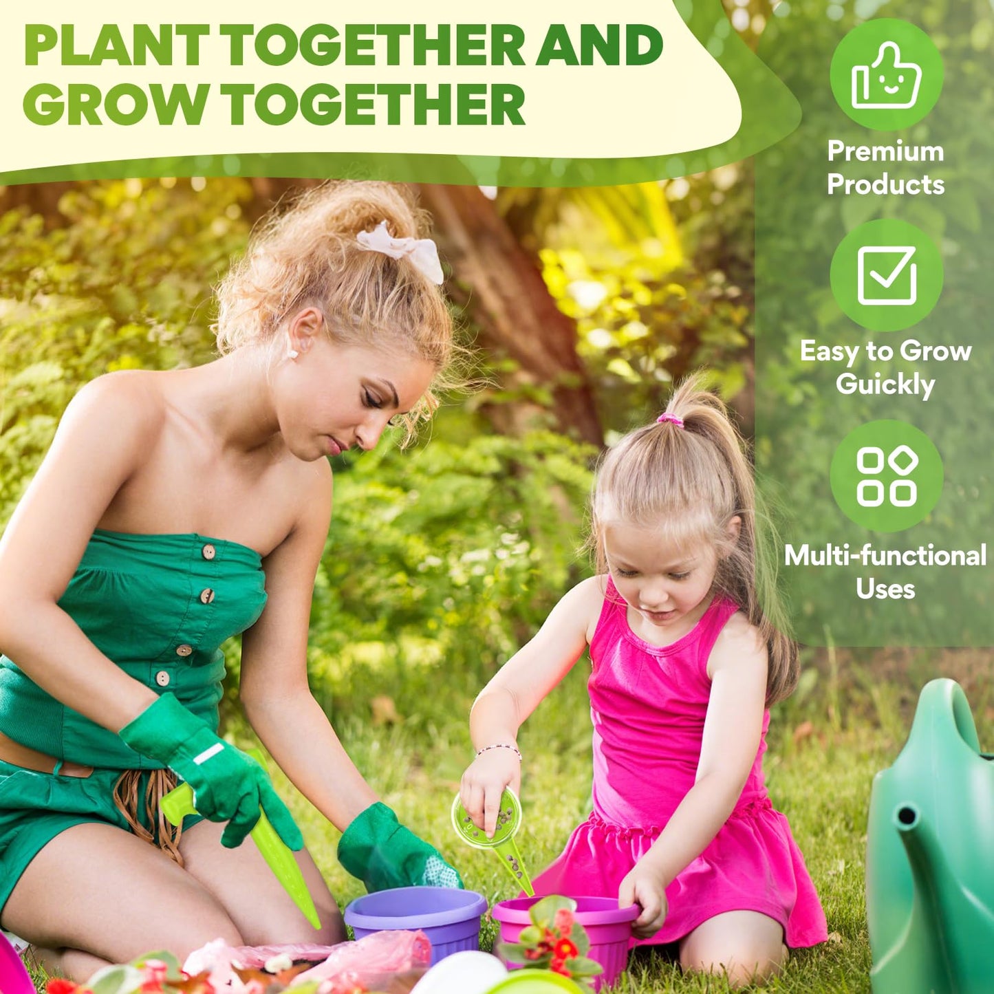 Milifox Seed Planter Tool, 6.9" Dibber Garden Tool, Plastic Dibbler Tools for Planting, Seed Dispenser, Bulb Digger Garden Planter for Sowing Seeds, Bulbs, Digging (Light Green 2pcs)