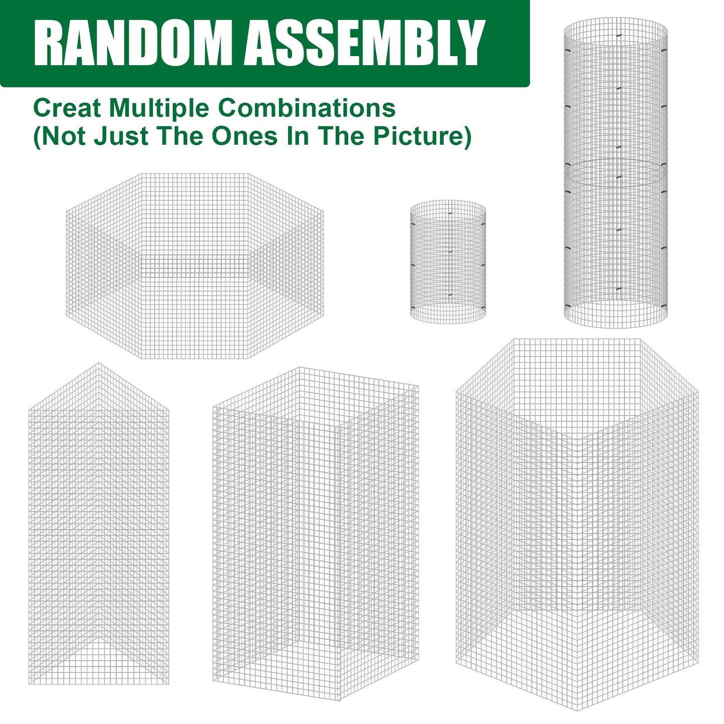 30Pcs Garden Plant Protector Cage 12''x12'', 10 Set Metal Wire Protectors for Plants, Protection Cages with Stakes Nylon Ties, Animals Barrier to Keep Chicken Rabbit Away from Plants Flower Vegetables