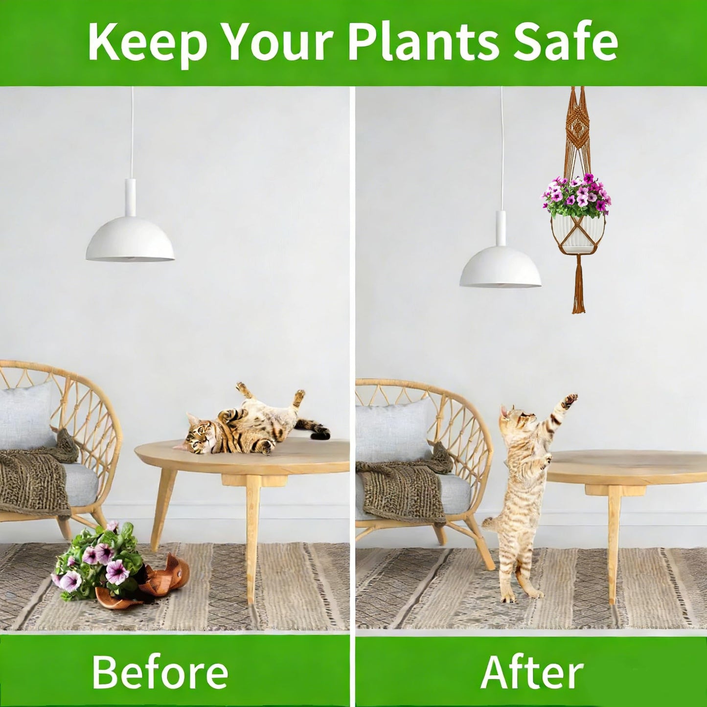 Macrame Plant Hangers 5Pack, Handmade Cotton Rope Hanging Planters for Indoor Plants w/ 5 Set Hooks Hanging Plant Holders Plant Hanger Indoor for Boho Home Decor (Caramel, Planter Pot Not Included)