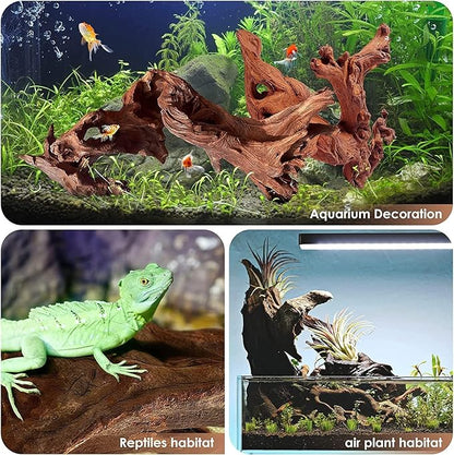 Azil Natural Driftwood 9''-12'' (2 Pieces) – Perfect Aquarium Decoration for Fish Tanks, Freshwater Aquariums, Terrariums, Aquascaping, Hardscaping, Aquatic Plants