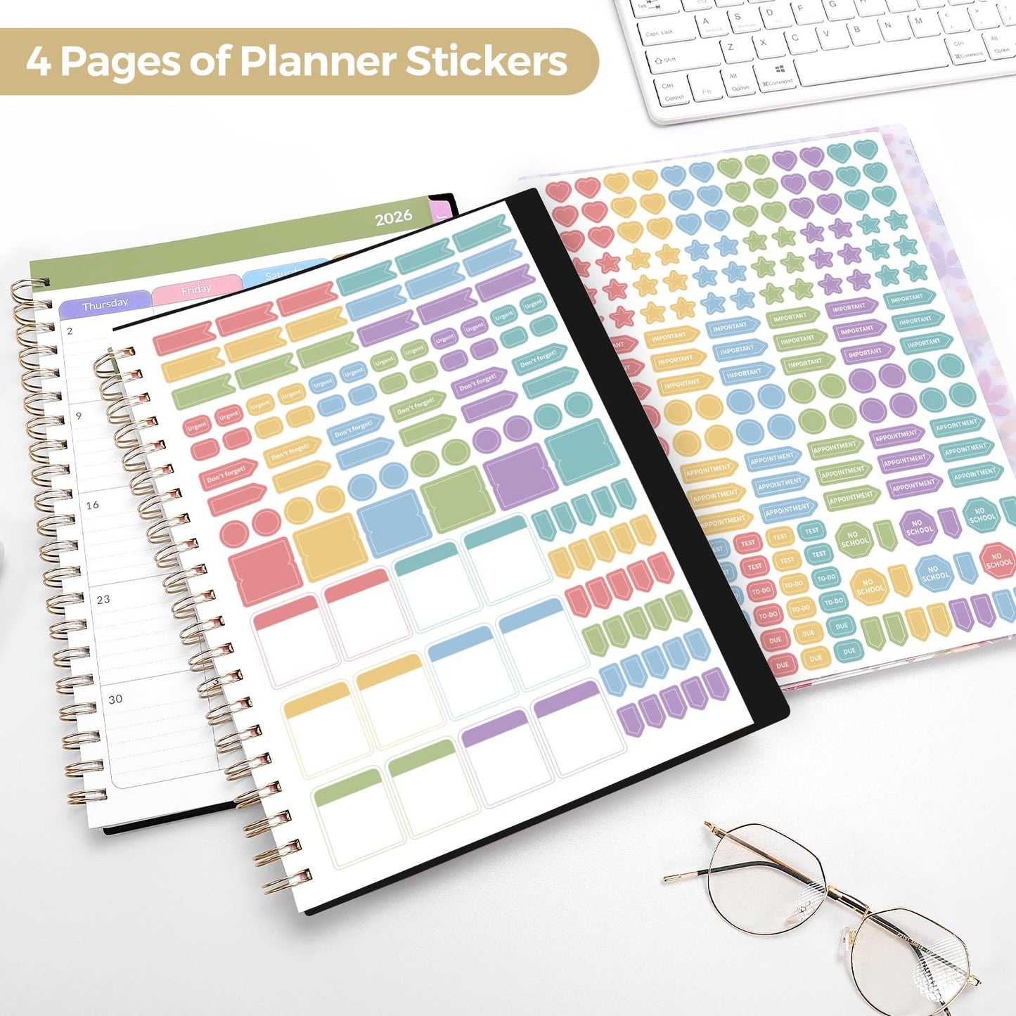 SKYDUE Teacher Planner 2026-2027 Academic Year, 8.5" x 11" Lesson Plan Book, July 2026-June 2027, 162 Pages, Monthly Tabs, Stickers, Weekly Lesson Planning, Student Tracking & Classroom Organization, Black
