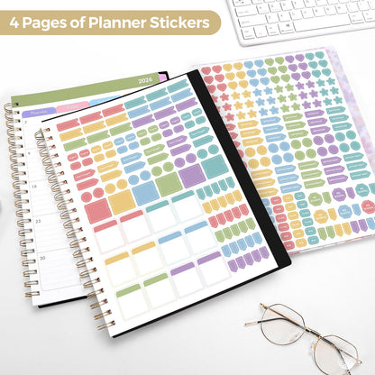 SKYDUE Teacher Planner 2026-2027 Academic Year, 8.5" x 11" Lesson Plan Book, July 2026-June 2027, 162 Pages, Monthly Tabs, Stickers, Weekly Lesson Planning, Student Tracking & Classroom Organization, Black