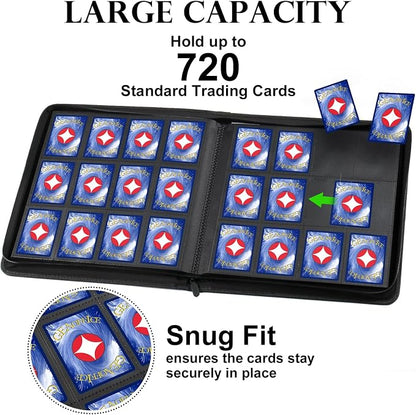 GEAoffice 12 Pocket Card Binder, Ringless Trading Card Collection Binder, Side Loading Pages, Album Folder for MTG, TCG, Game & Sports Cards, Non-PVC, Turquoise