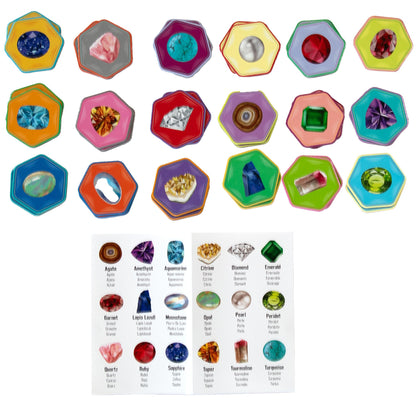 eeBoo: Memory & Matching Game- Little Gemstones - 18 Pairs to Memorize, Colorful Gems, Encourages Recognition, Concentration Skills, Kids Ages 5+