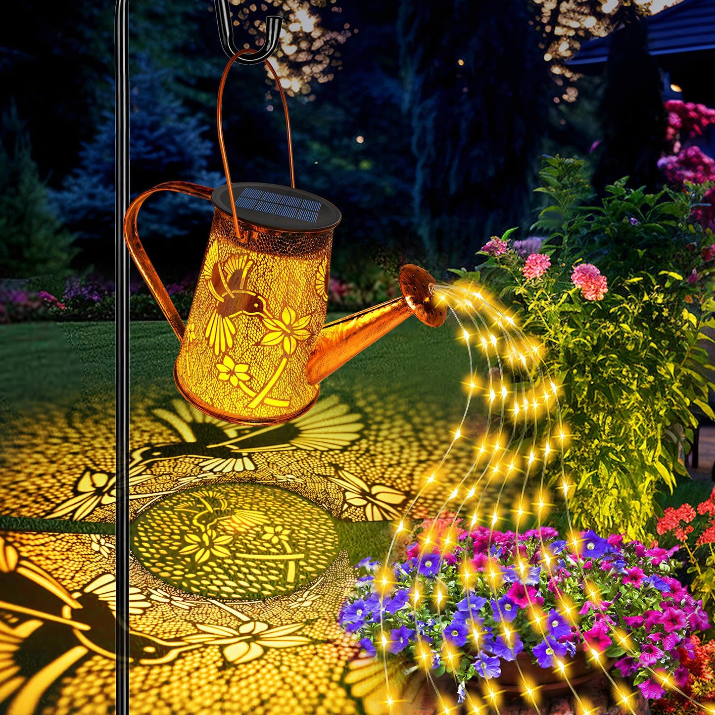 Vcdsoy Solar Watering Can Lights,Hummingbird Mother's Day Gifts for Women Mom Grandma Birthday, Large Hanging Solar Lantern Waterproof Outdoor Garden Decorations for Yard Porch Landscape Patio Pathway