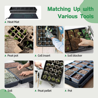 SOLIGT Extra Thick Heavy Duty 10 Pack 1020 Seed Starting Trays - Microgreens Growing Trays Seedling Plant Germination Starter Tray Transplant Fodder Flats, No Holes, No Leakage, Reusable…