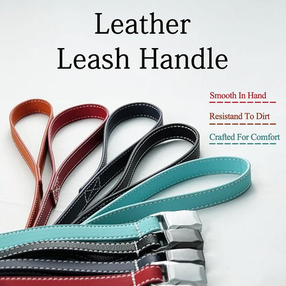 MagEase Dog Collar with 4FT Leash | Adjustable | Anti-Wrinkle, Bite & Stain-Resistant Leather | Soft & Skin-Friendly | 450LB Escape-Proof Magnetic Buckle (Orange, Extra Large)