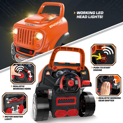 SpringFlower Toys Gifts for 3 4 5 6 7 8 Years Old Boys, Large Truck Engine Toys for Kids 3-8 Years Old, Big Truck Builder Kit, Mechanic Repair Set for Kids, Ideal Christmas, Birthday Gifts