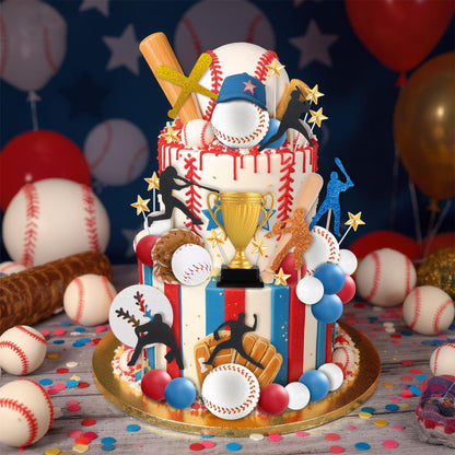 39Pcs Baseball Cake Topper Baseball Birthday Cake Decorations Sports Theme Cake Decorations for Birthday Party Supplies ﻿