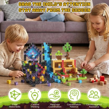 Fitrobust 400PCS Magnetic Blocks, Magnetic Building Blocks, 0.78in Magnetic Building, STEM Game Stacking Toys for Kids, Birthday Gifts for Boys and Girls Age 3+ Years Old