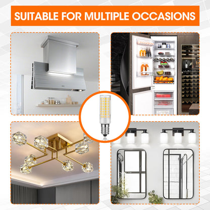 X-Molin E14 LED Refrigerator Light - Bulbs for Sewing Machines, Hood Hoods, Salt Stone lamp, Salt Crystal lamp-E14 Freezer LED Lamp, 500 Lumen AC110V-130V- 2Pack (3000K Warm White)