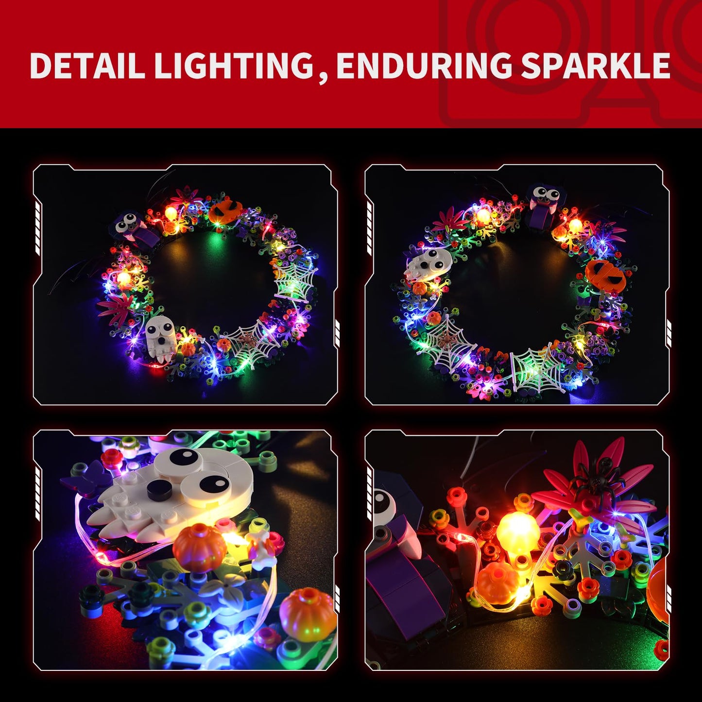 BRIKSMAX Light Kit Compatible with Lego Halloween Wreath 40825 | USB Powered LED Lighting for Lego Collectors, Display Room, Adults Gift (Model Not Included)