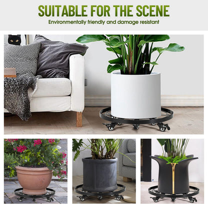 Highpro 20" Plant Stand with Wheels, 440lbs Heavy Duty Planter Caddy for Outdoor Indoor with Lockable Casters Wheels, Large Rolling Dolly Planter Caddy Flower Pot Mover, Black