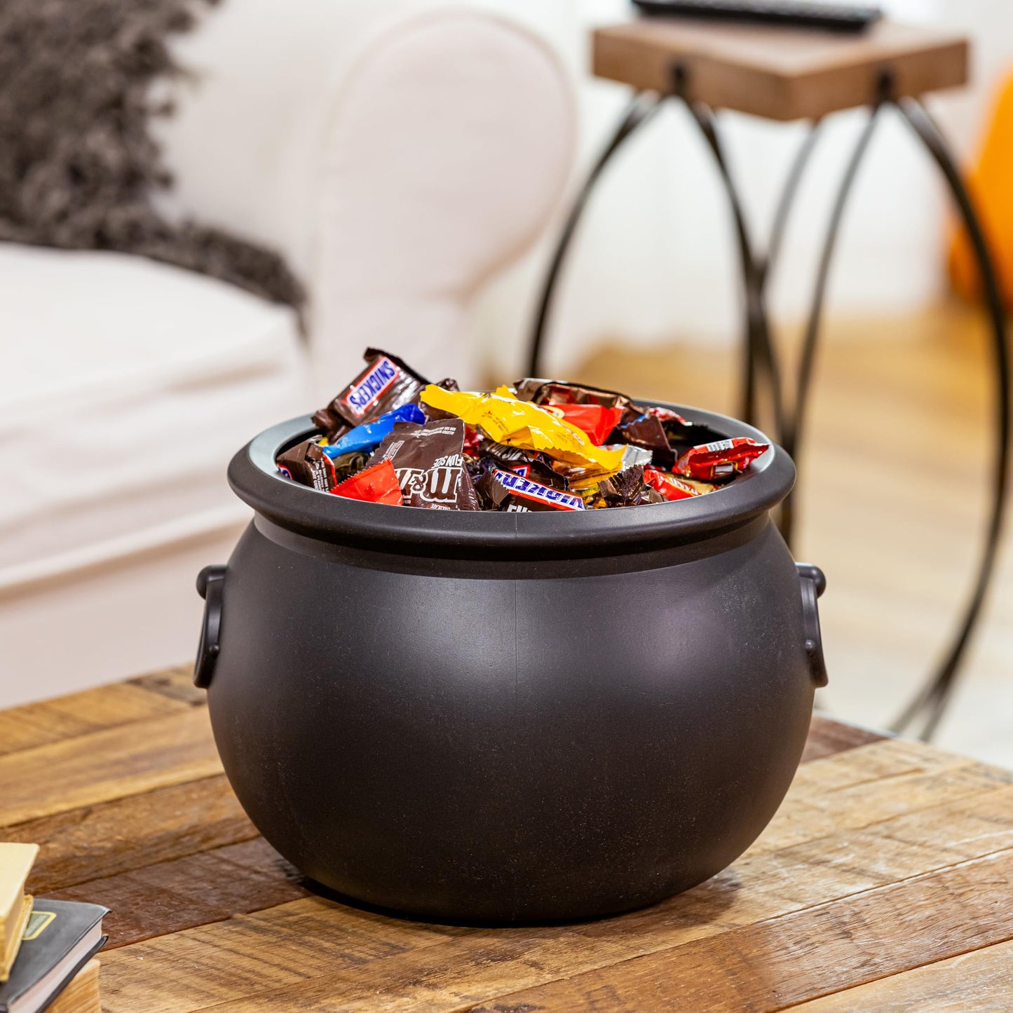 Evergreen Garden Cauldron Witch Pot Candy Holder Bowl Bucket for Trick-or-Treat, Flower Plant Pot, Indoor/Outdoor Halloween Witches Decoration for Party Home Office Desk (Witch Cauldron)