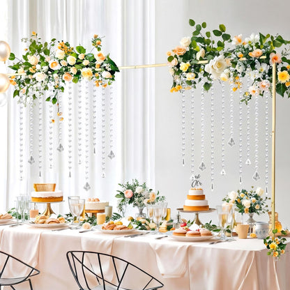 Teyva Daily 24 Pcs 13 Inch Clear Acrylic Crystal Garland Strands Hanging Crystal Strings Decoration Chandelier Beaded Chain Ornament Beaded Garland Curtain for Wedding Party Manzanita Tree Centerpiece
