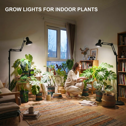 SANSI Grow Lights for Indoor Plants, 32W Plant Lights for Indoor Growing, Full Spectrum Dimmable 39-65 Inches High PPFD Standing Grow Light with PAR25 32W Bulb Remote Control Auto On/Off Timer