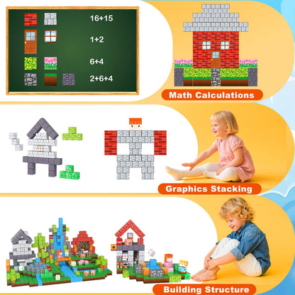 KIMPOK 150PCS Magnetic Building Blocks, 1 Inch Magnetic Cubes for Kids Ages 3-8, STEM Montessori Toys, Creative Construction & Stacking Toys, Educational Magnetic Blocks for Boys & Girls