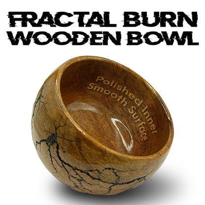 AYZCORP Fractal Burn Wood Bowl - Decorative Mango Wood Bowl for Kitchen, Dining, Entryway, Desk, and Holding Keys, Cuff Links, Coins