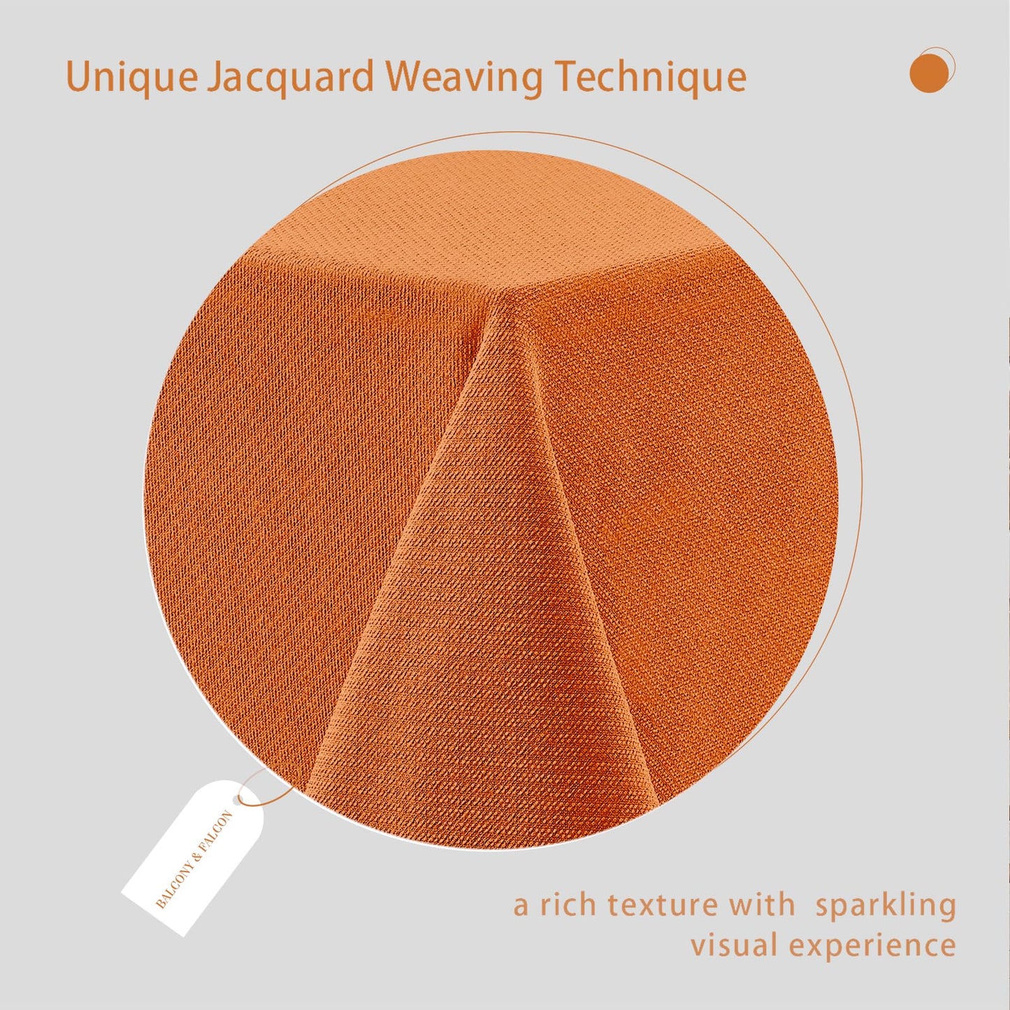 BALCONY & FALCON Rectangle Tablecloth Jacquard Style Water Resistant Table Cover for Autumn Fall Harvest Halloween Thanksgiving Party Dining Kitchen (Pumpkin, 55 x 95 inch)