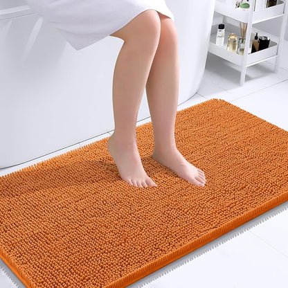 OLANLY Bathroom Runner Rugs 44x24, Extra Soft Absorbent Chenille Bath Rugs, Rubber Backing Quick Dry, Machine Washable Long Bath Mats for Bathroom Floor, Tub and Shower, Home Decor Accessories, Clay
