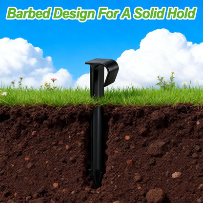 RedChili 50 Pack 1/2 Inch Irrigation Tubing Hold Down Anchor Stakes, Heavy Duty Drip Tubing Stakes 1/2" Drip Irrigation Tubing Fittings for Lawn Raised Bed Greenhouse Plant Watering System