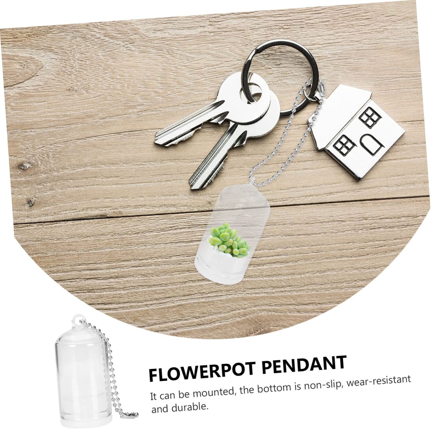 BESPORTBLE 5pcs Mini Glass Cover Keychain Pendant Terrarium Decoration for Handbags Purses and Keychains Empty No Plants Included