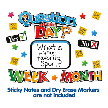 Eureka 661004 Question of The Day Interactive Mini Bulletin Board Set with Dry Erase Headliners, Multicolor, 16 Pieces